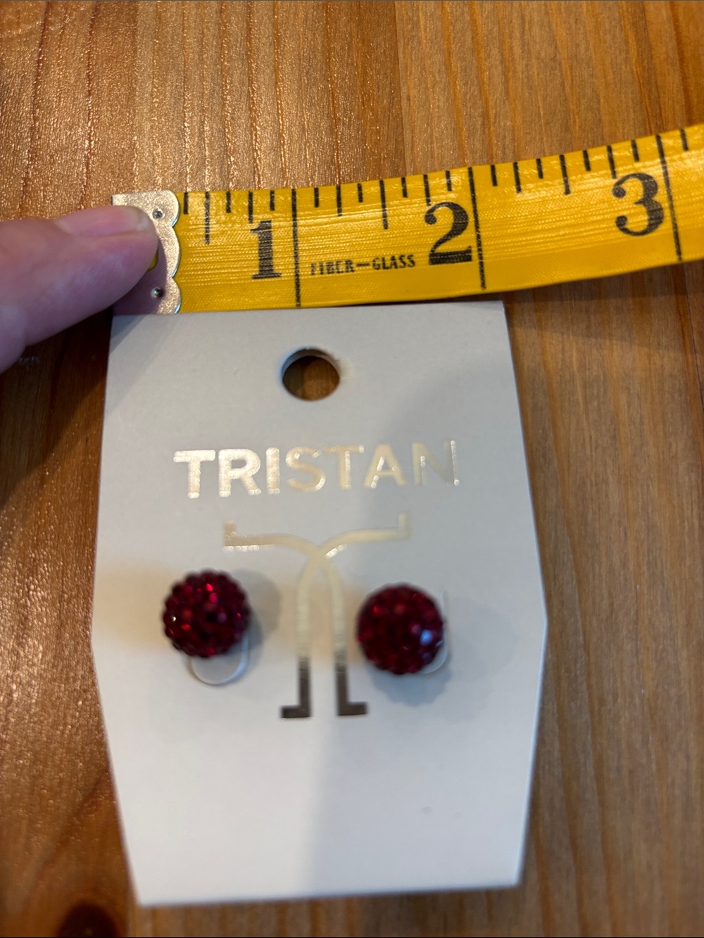 TRISTAN Raspberry Red Crystal Cluster Stud Earrings - Never worn. - Picture 3 of 3